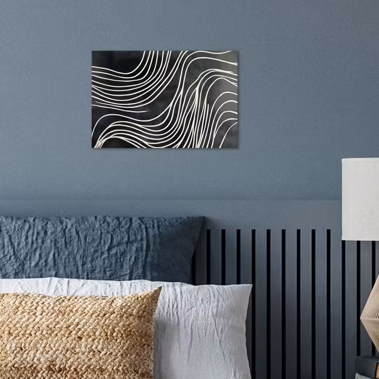 Lijnen - Patroon - Abstract - Wit poster papier klein -sfeer2