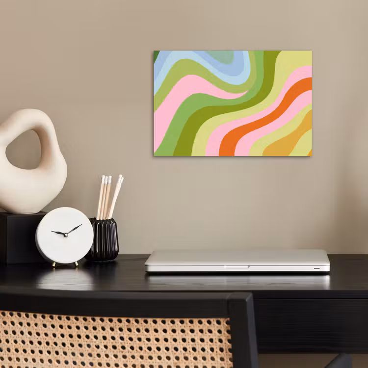 Lijnen - Pasteltinten - Golvend poster papier klein -sfeer1