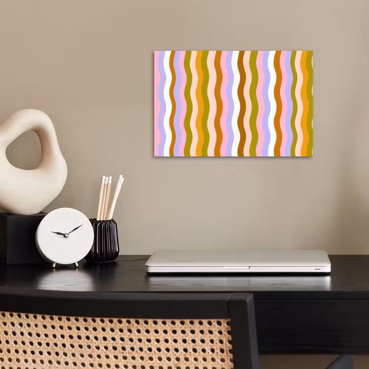 lijnen - Golven - Pastelkleuren - Patroon poster papier klein -sfeer1