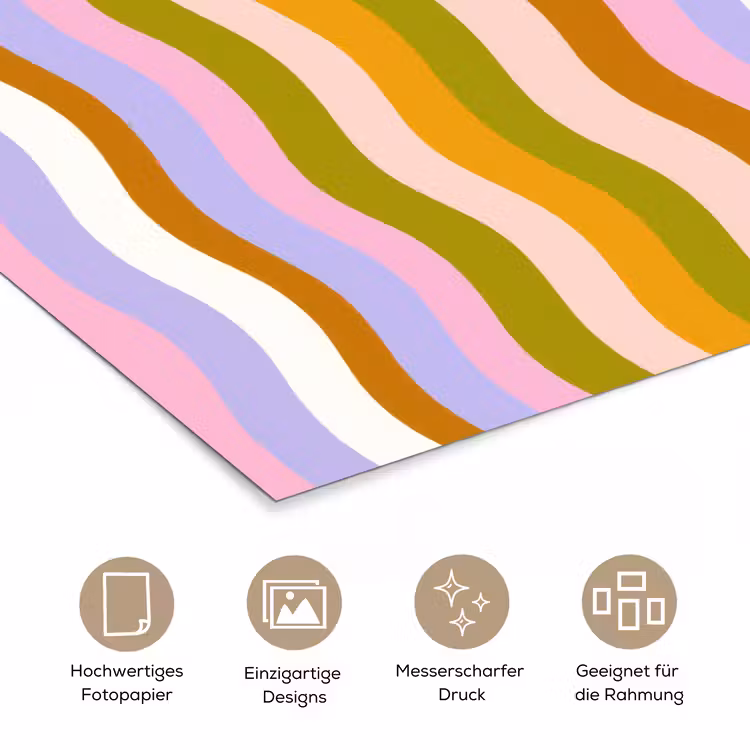 lijnen - Golven - Pastelkleuren - Patroon poster papier klein -tcloseup_DE