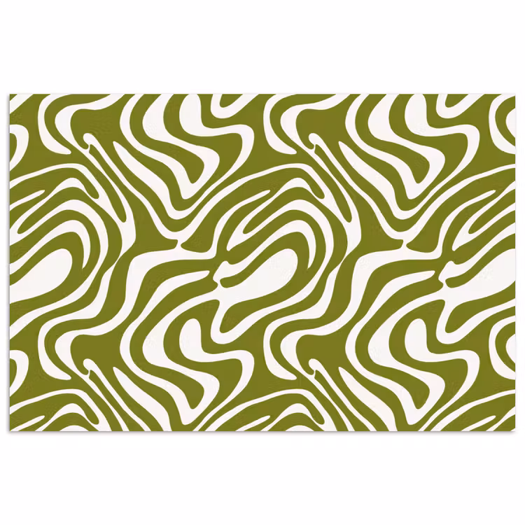 Lijnpatroon - Groen - Organisch poster papier klein 62 -3d