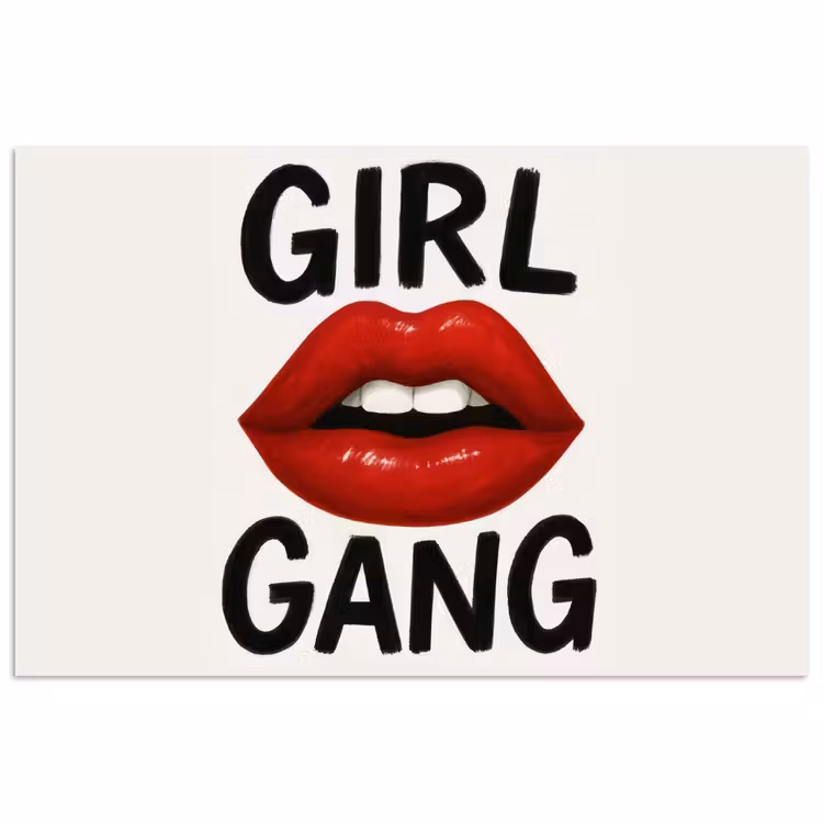 Lip - Girl - Rood - Letters poster papier klein -3d