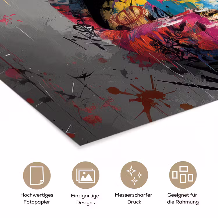 Lippen - Graffiti - Expressief poster papier klein -tcloseup_DE