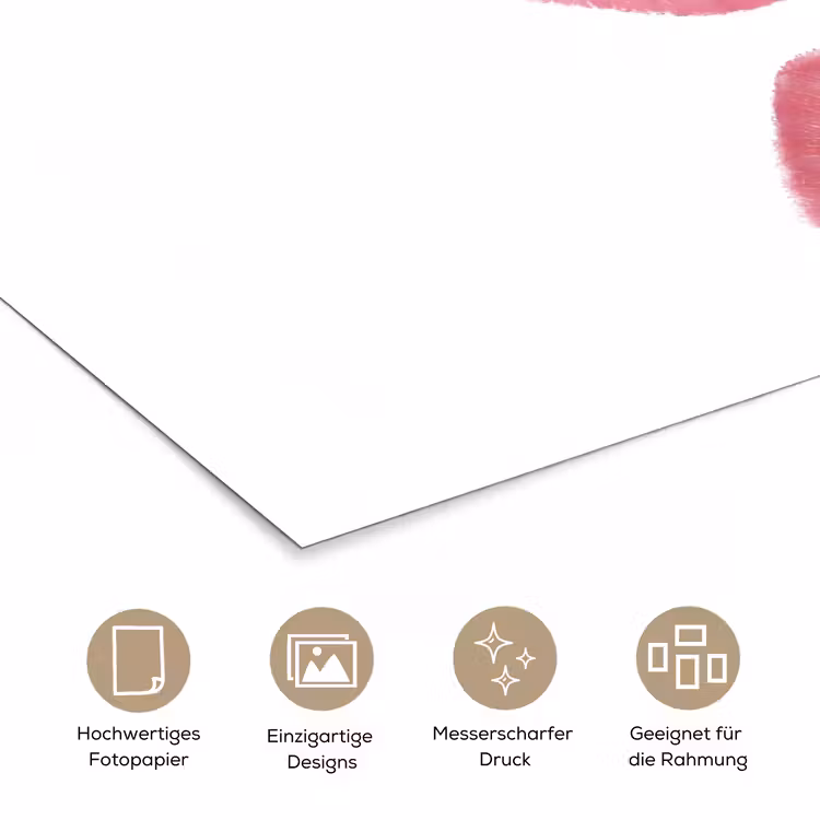 Lippen - Kusafdruk - Roze - Modern - Abstract poster papier klein -tcloseup_DE
