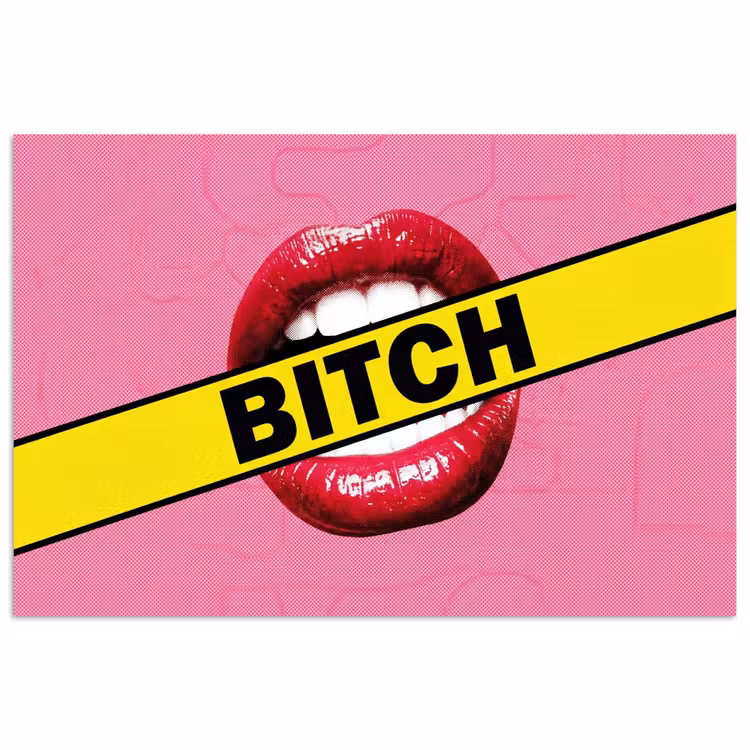 Lippen - Tekst - Kleurrijk poster papier klein -3d