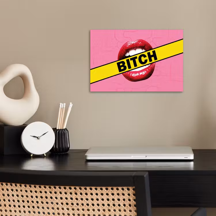 Lippen - Tekst - Kleurrijk poster papier klein -sfeer1