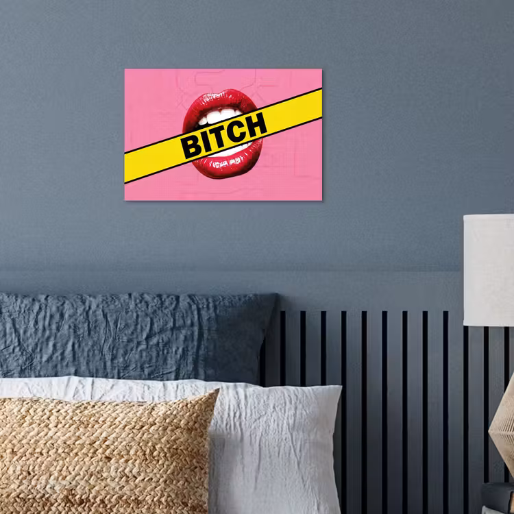 Lippen - Tekst - Kleurrijk poster papier klein -sfeer2
