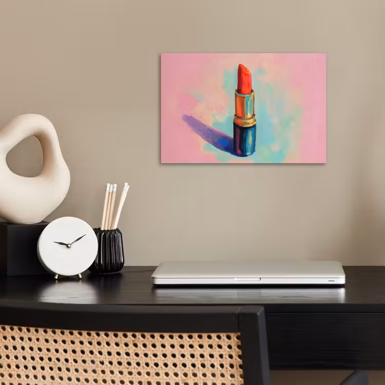 Lippenstift - Rood - Penseelstreken poster papier klein -sfeer1
