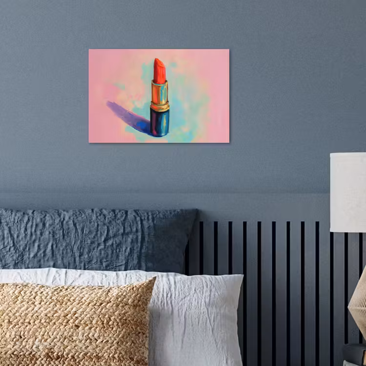 Lippenstift - Rood - Penseelstreken poster papier klein -sfeer2