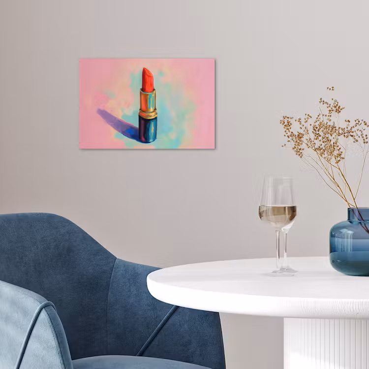 Lippenstift - Rood - Penseelstreken poster papier klein -sfeer3