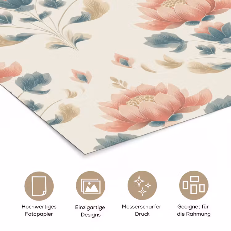 Lotus - Bloemen - Roze poster papier klein 62 -tcloseup_DE