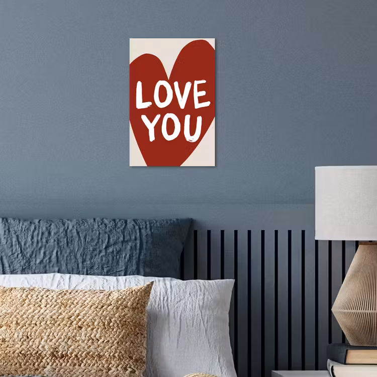 Loveyou - Hart - Rood poster papier klein -sfeer2