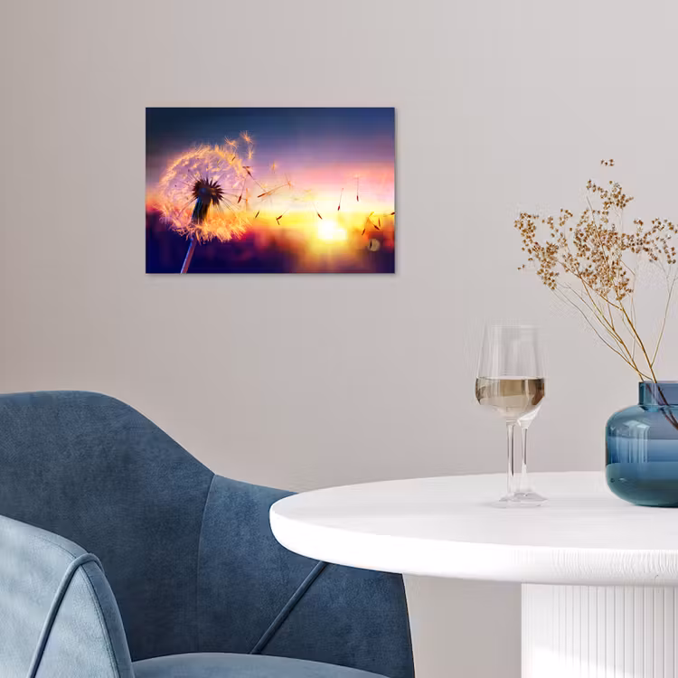 Paardenbloem - Bloemen - Zonsondergang - Horizon - Nacht poster papier klein -sfeer3