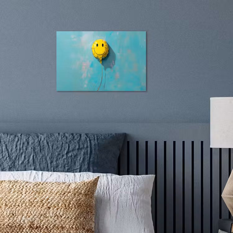 Ballon - Geel - Smiley poster papier klein -sfeer2