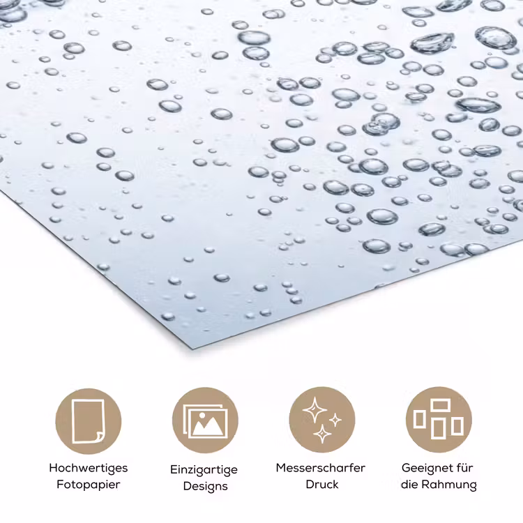 Luchtbellen - Water - Dynamisch poster papier klein -tcloseup_DE
