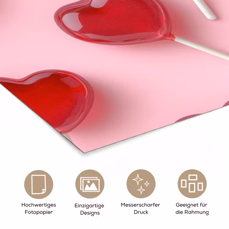 Lollies - Hartjes - Roze poster papier klein -tcloseup_DE