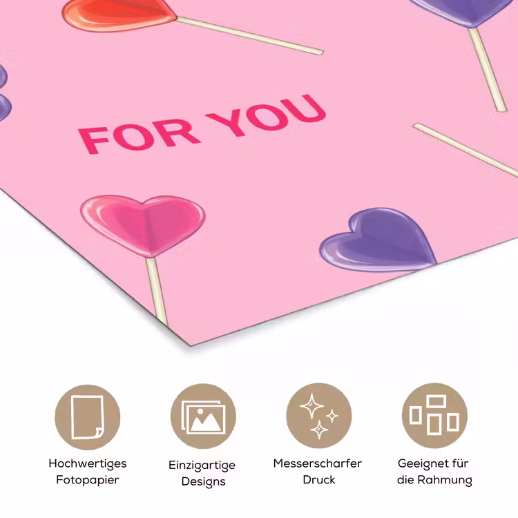 Lolly - Valentijn - Illustratie - Snoep poster papier klein -tcloseup_DE