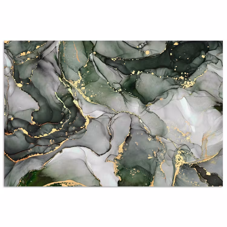Luxe - Marmer - Groen poster papier klein -3d