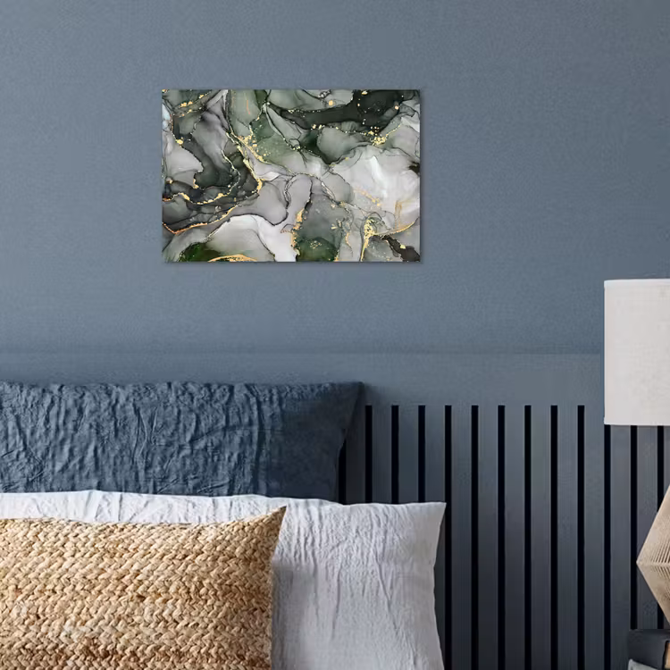 Luxe - Marmer - Groen poster papier klein -sfeer2
