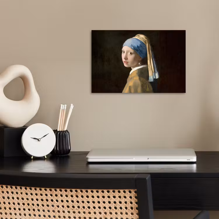 Meisje met de parel - Schilderij - Oude meesters - Vermeer poster papier klein -sfeer1