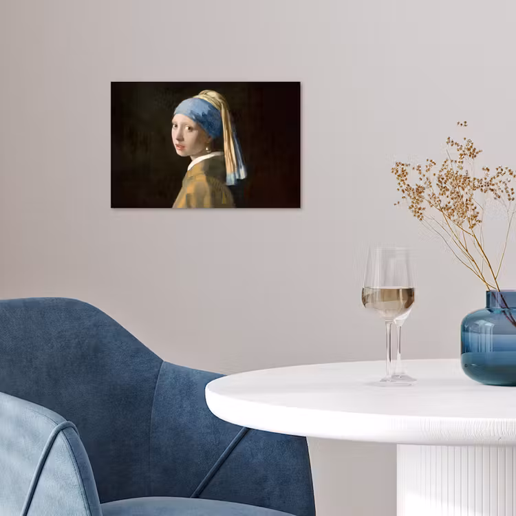 Meisje met de parel - Schilderij - Oude meesters - Vermeer poster papier klein -sfeer3