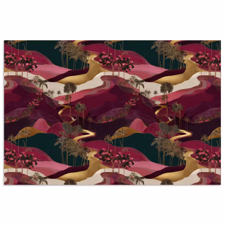 Magisch - Palmbomen - Goud poster papier klein 62 -3d