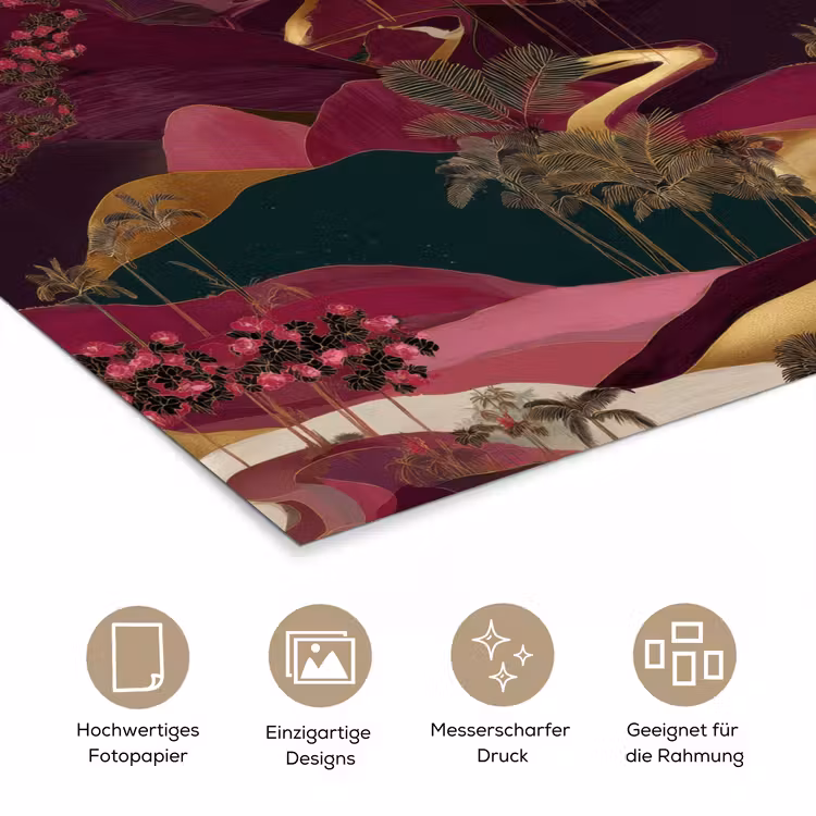 Magisch - Palmbomen - Goud poster papier klein 62 -tcloseup_DE