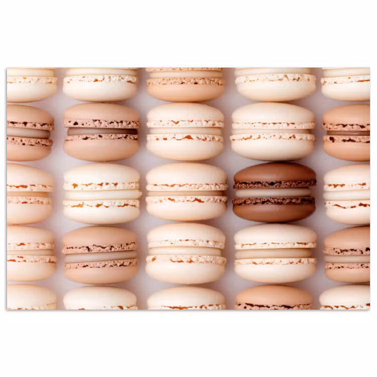 Macarons - Beige - Bruin poster papier klein -3d