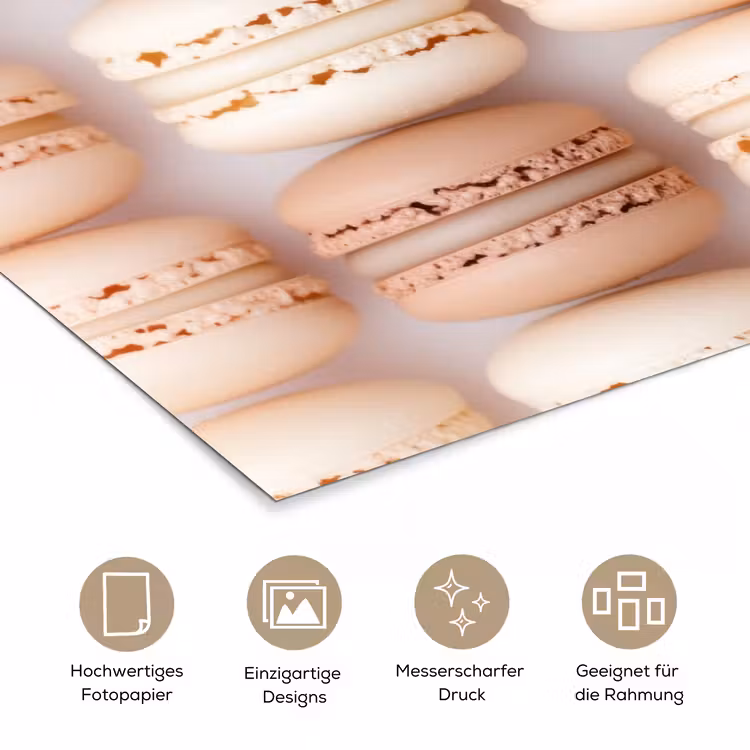 Macarons - Beige - Bruin poster papier klein -tcloseup_DE