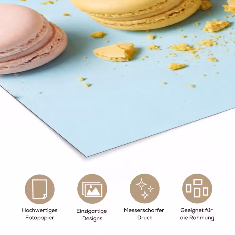 Macarons - Kleurrijk - Pastel poster papier klein -tcloseup_DE