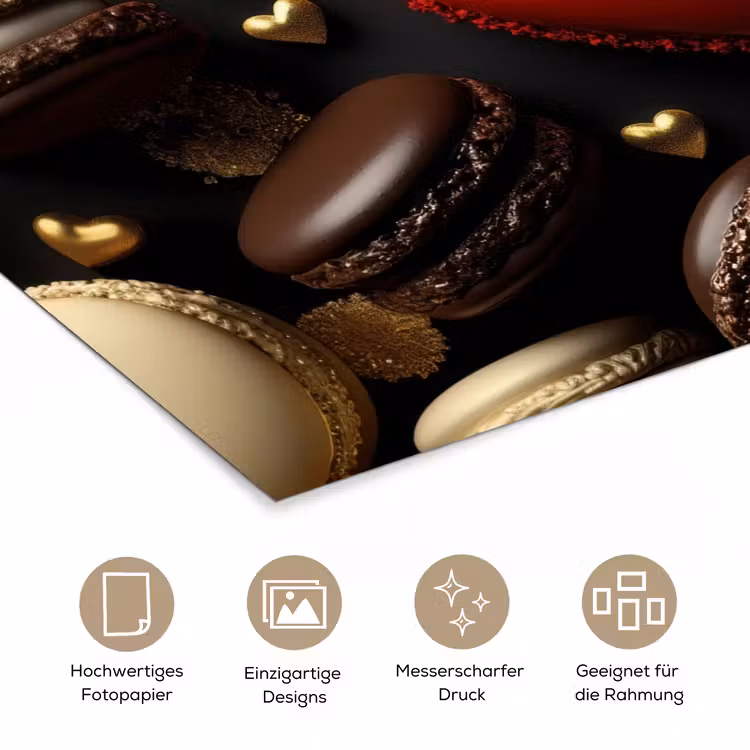 Macarons - Rood - Hart poster papier klein -tcloseup_DE