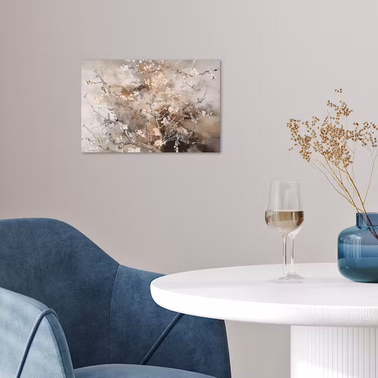 Amandelbloesem - Kunst - Van Gogh - Beige - Abstract poster papier klein -sfeer3