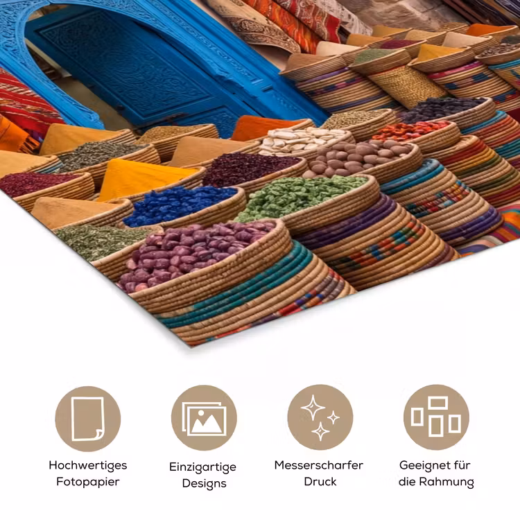Poster - Markt – Orientalisch – Farbenfroh - Markt - Oosters - Kleurrijk poster papier klein