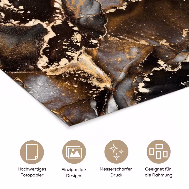 Marmer - Goud - Glitter - Luxe poster papier klein -tcloseup_DE