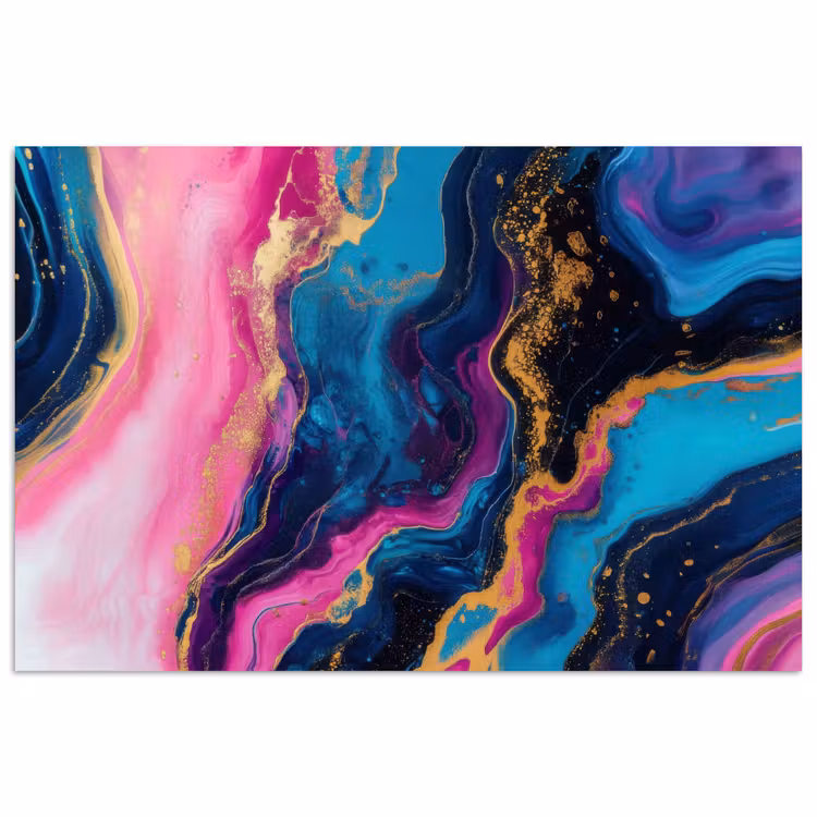 Marmer - Modern - Goud poster papier klein -3d