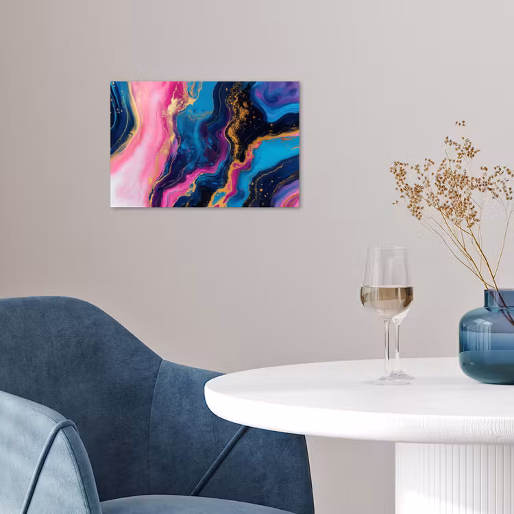 Marmer - Modern - Goud poster papier klein -sfeer3