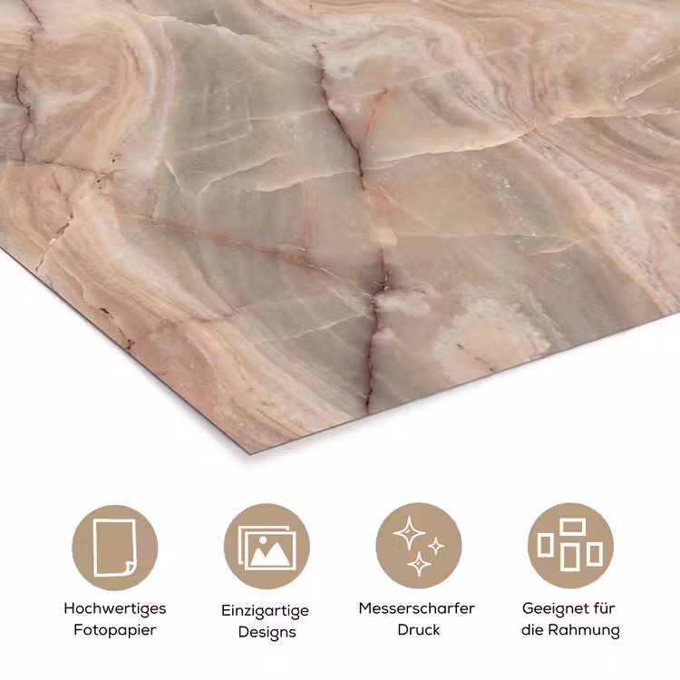 Marmer - Patroon - Abstract - Beige - Groen poster papier klein -tcloseup_DE