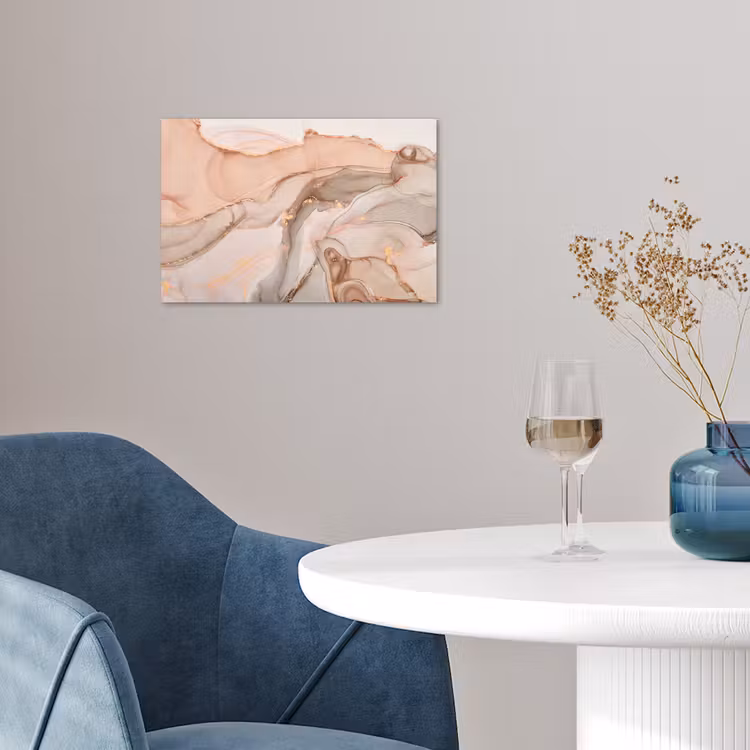 Marmer - Roze - Rosé poster papier klein -sfeer3