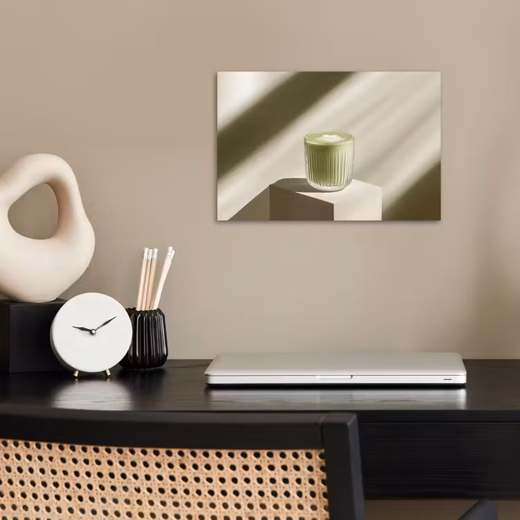 Matcha - Glas - Groen - Minimalistisch poster papier klein -sfeer1