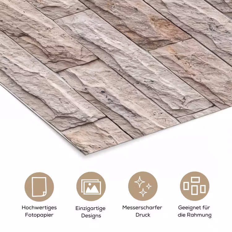 Muur - Steen - Ruw - Beige - Textuur poster papier klein -tcloseup_DE