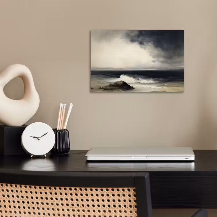 Zee - Rotsen - Storm poster papier klein -sfeer1