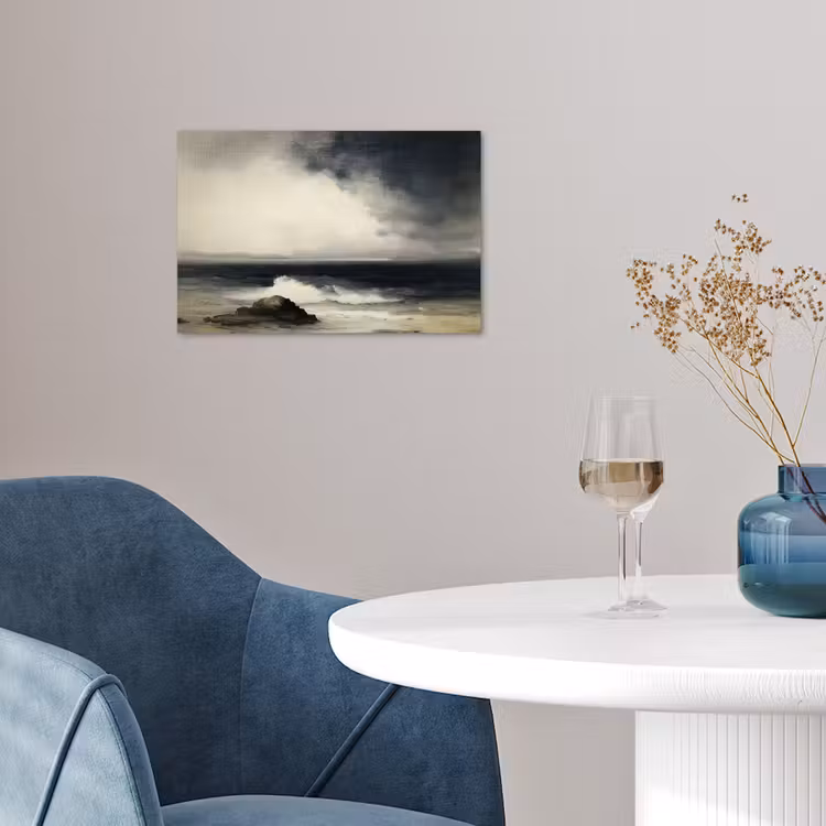 Zee - Rotsen - Storm poster papier klein -sfeer3