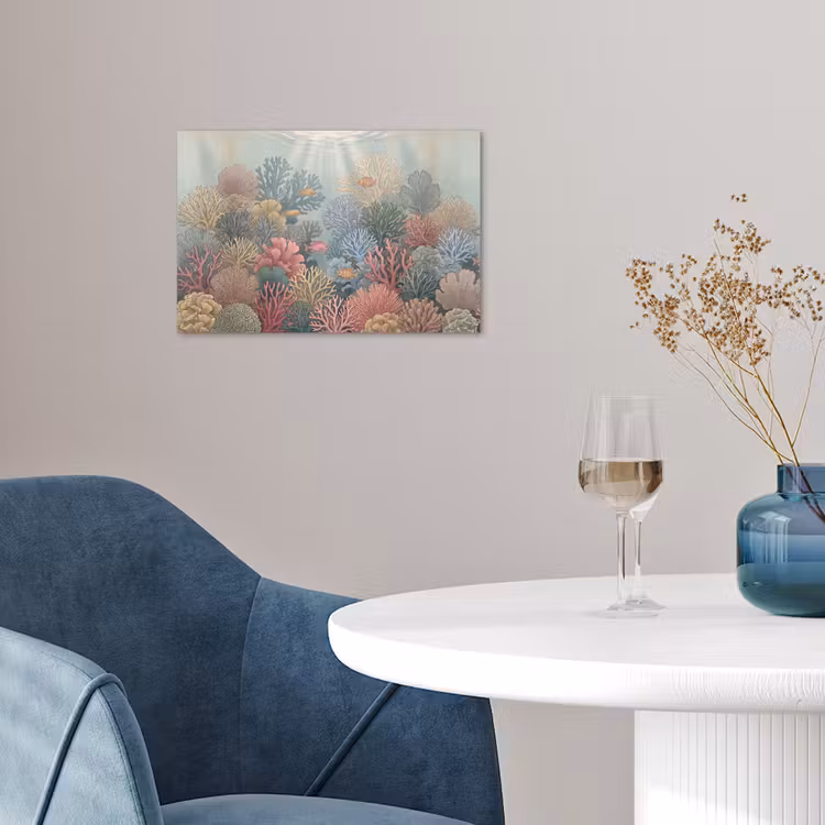 Zee - Koraal - Vis - Natuur - Kleurrijk poster papier klein -sfeer3