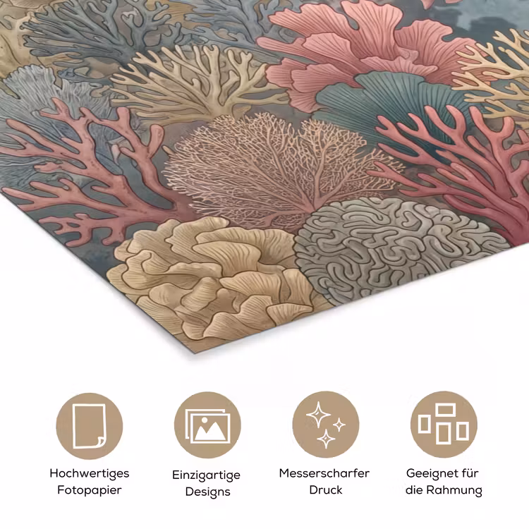 Zee - Koraal - Vis - Natuur - Kleurrijk poster papier klein -tcloseup_DE