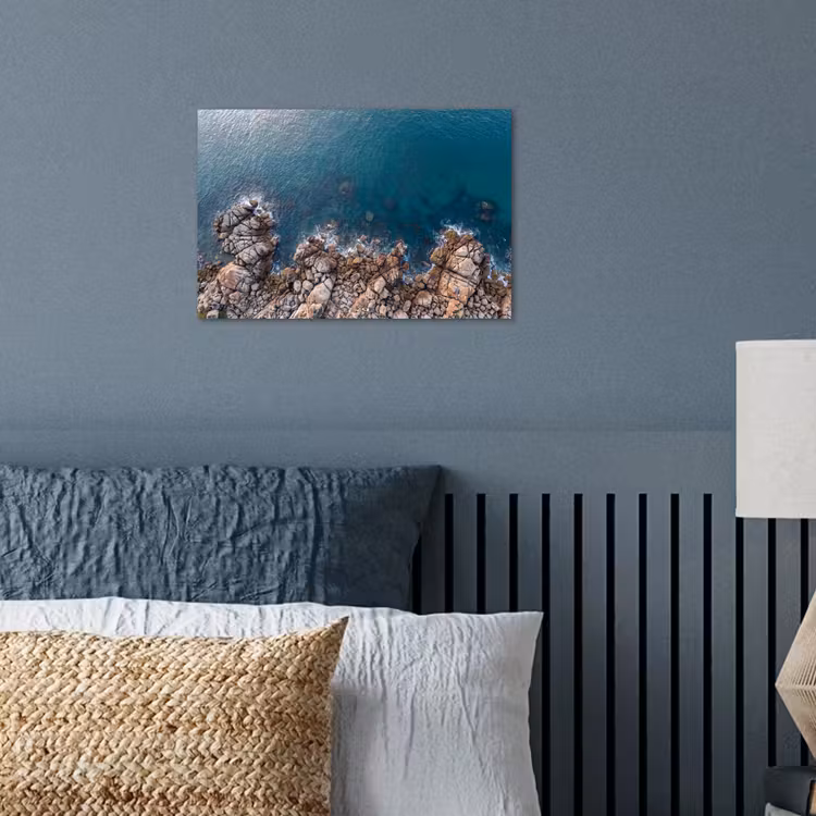 Zee - Kustlijn - Natuur - Abstract - Blauw poster papier klein -sfeer2