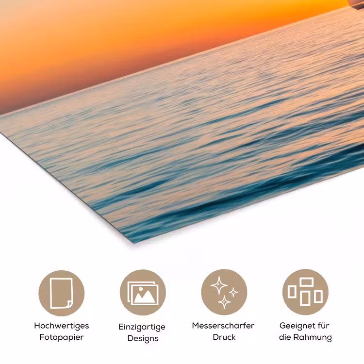 Zee - Zeilboot - Zonsondergang poster papier klein -tcloseup_DE