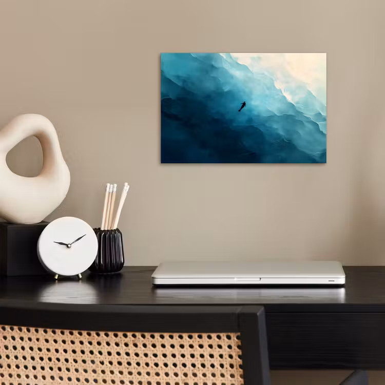 Zee - Silhouet - Abstract - Blauw poster papier klein -sfeer1