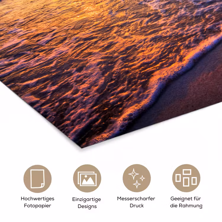 Zee - Strand - Zonsondergang - Wolken - Horizon poster papier klein -tcloseup_DE