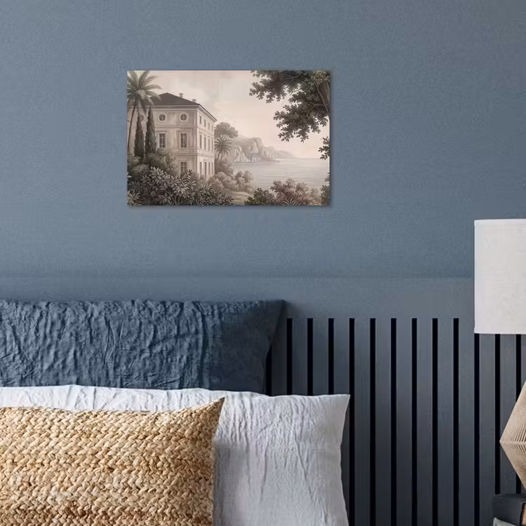 Zee - Villa - Beige poster papier klein -sfeer2