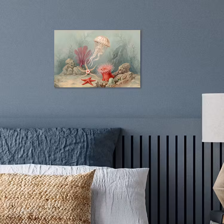 Zeeleven - Kwal - Onderwater - Illustratie - Beige poster papier klein -sfeer2